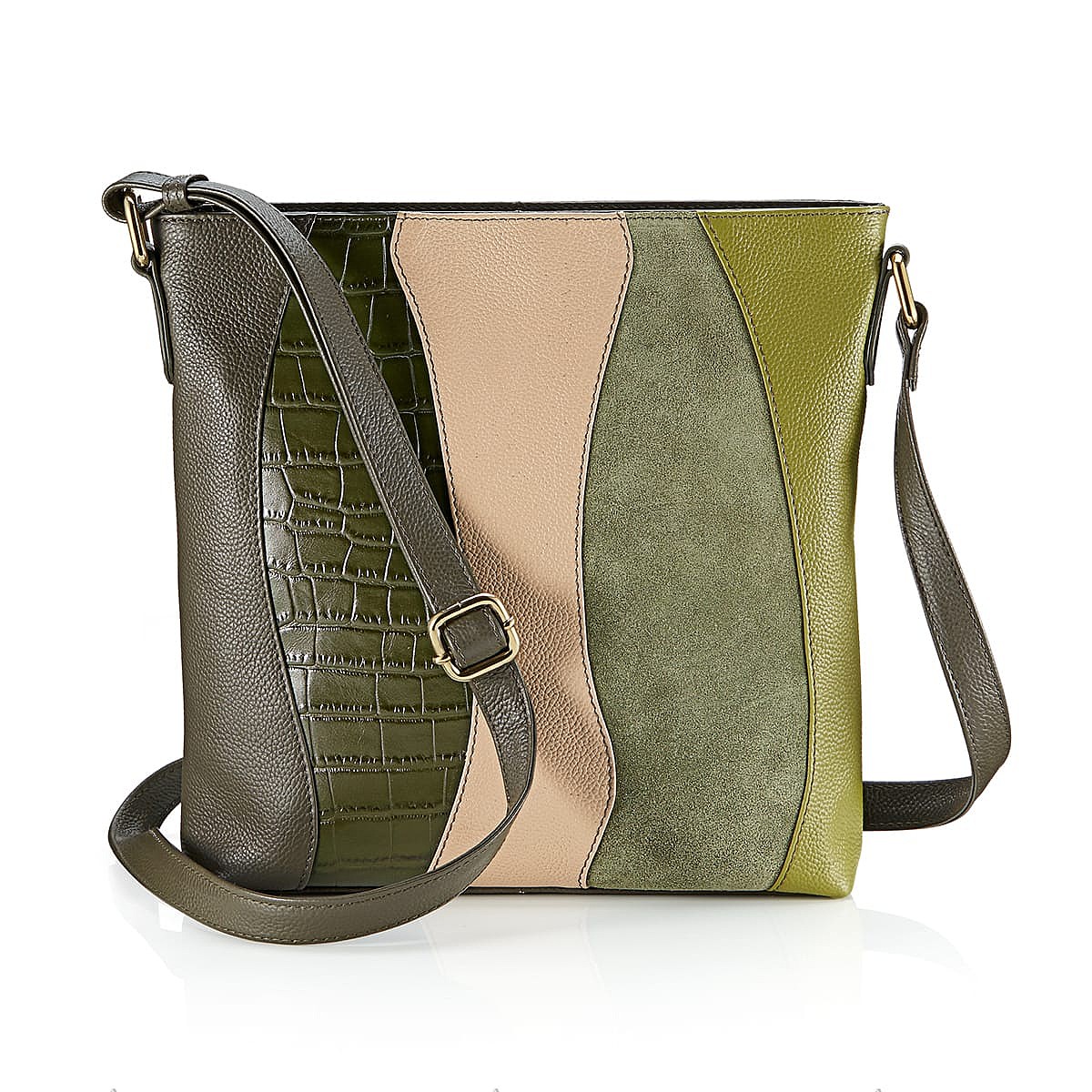 Sac Bandoulière en Cuir Vert Dans le Groove