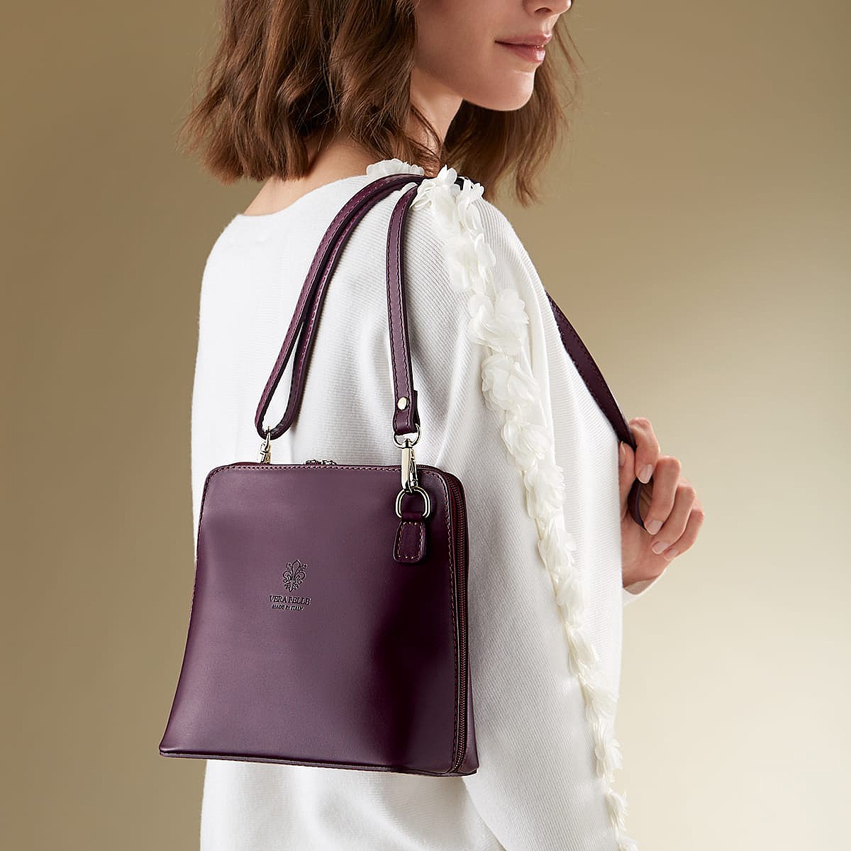 Sac Bandoulière en Cuir Au-delà du Bordeaux