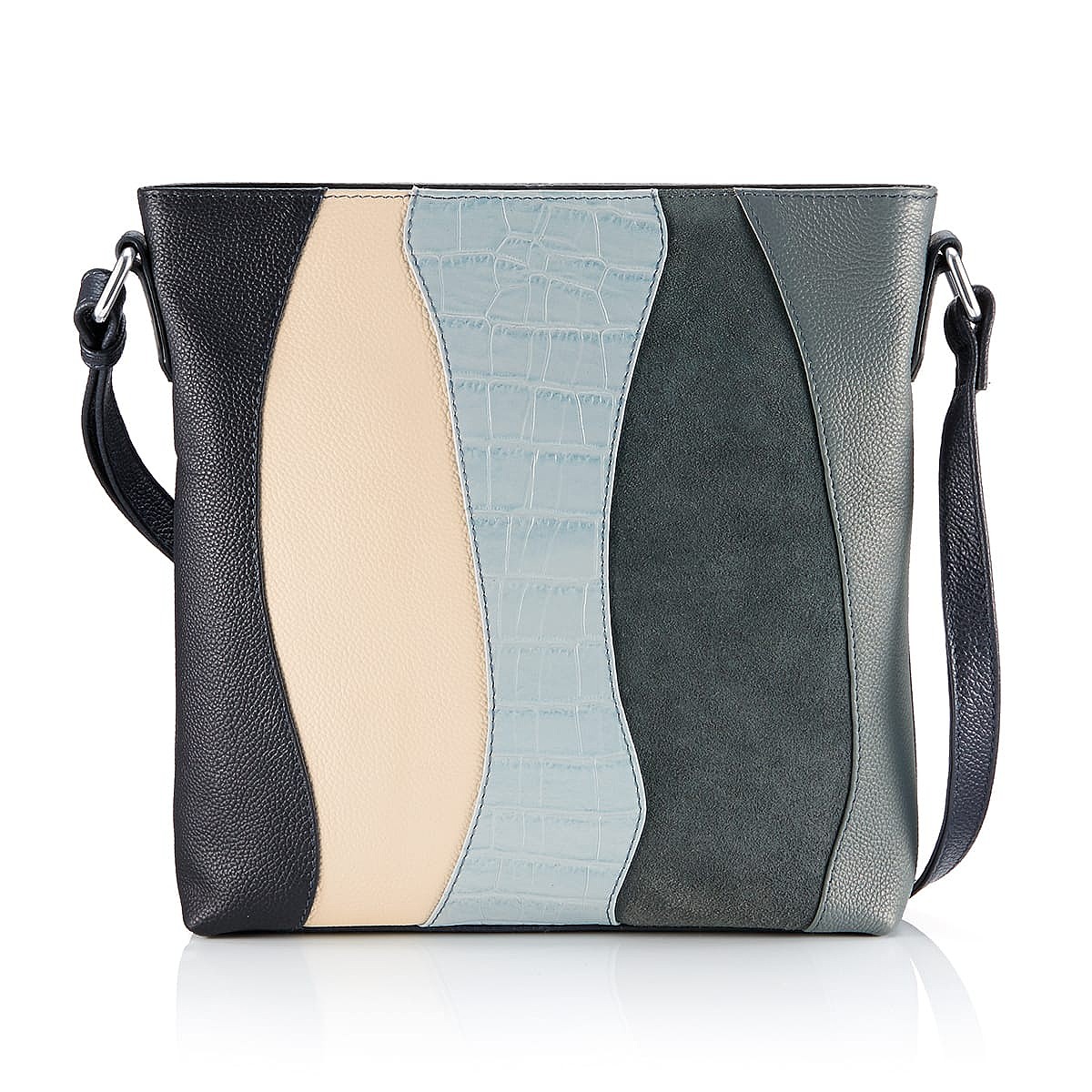 Sac Bandoulière en Cuir Bleu Dans le Groove