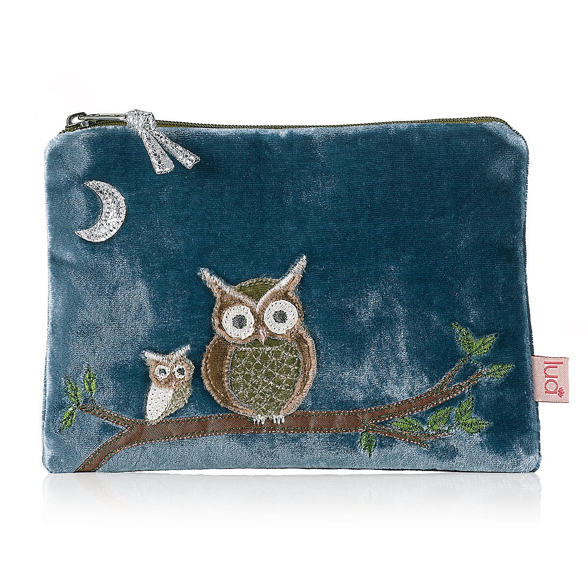 Pochette en Velours Chouettes Côte à Côte