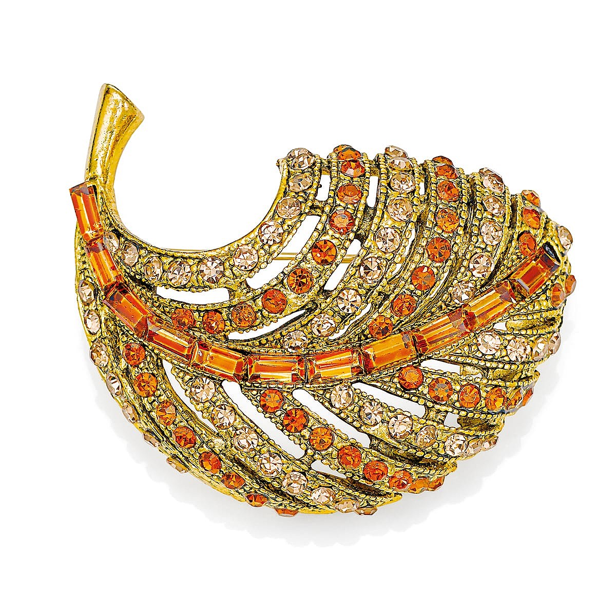 Broche Feuille Éclat Bruni