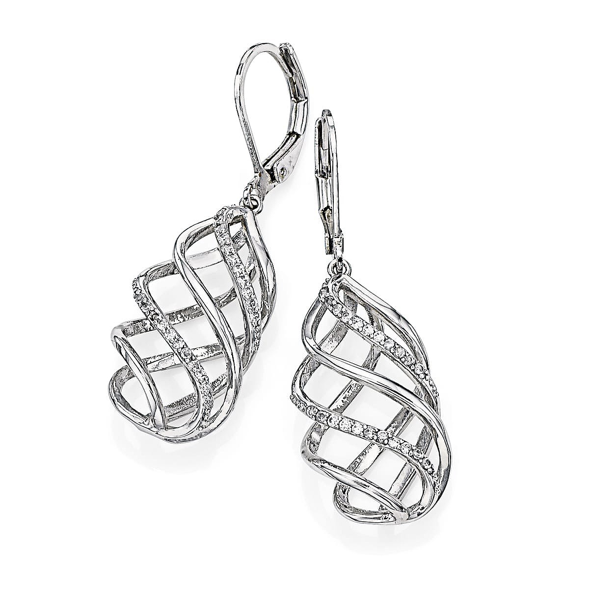 Boucles d'oreilles Argentées Ouverte à l’Admiration