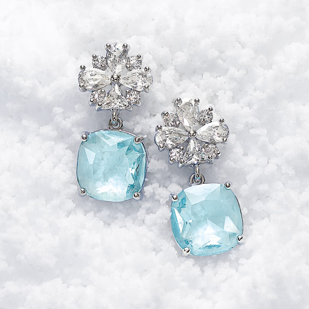 Boucles d'oreilles en Cristal Impression Givrée