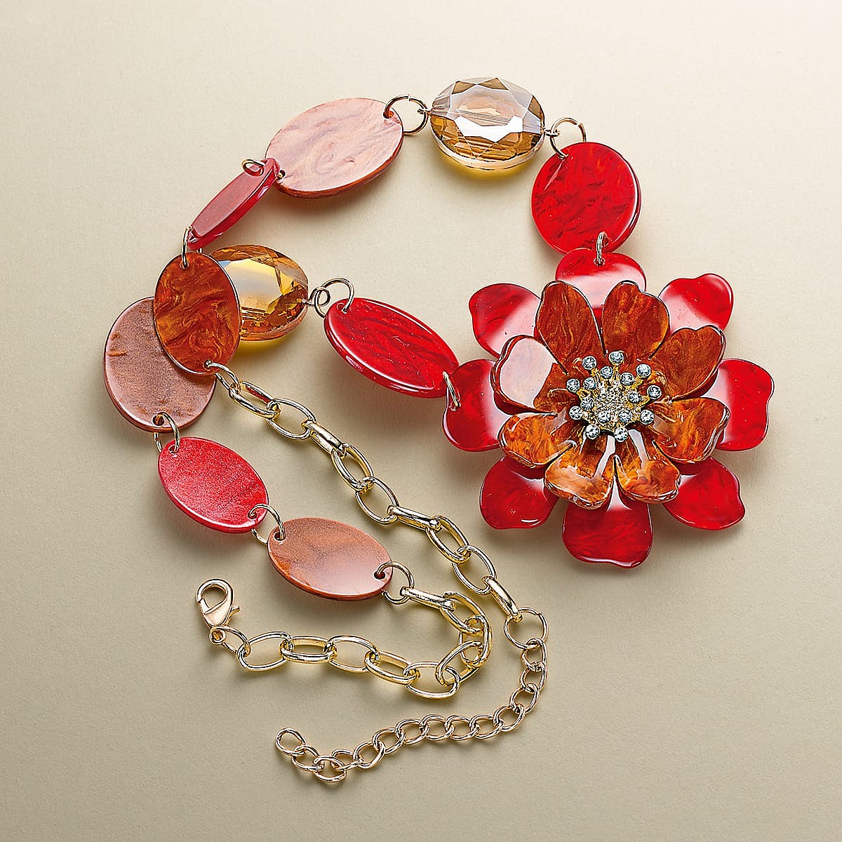 Collier Rouge Floraison Lyrique
