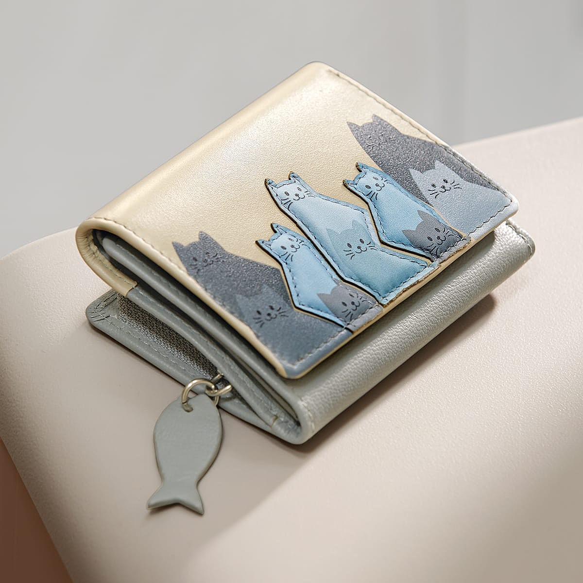 Portefeuille en Cuir Chats