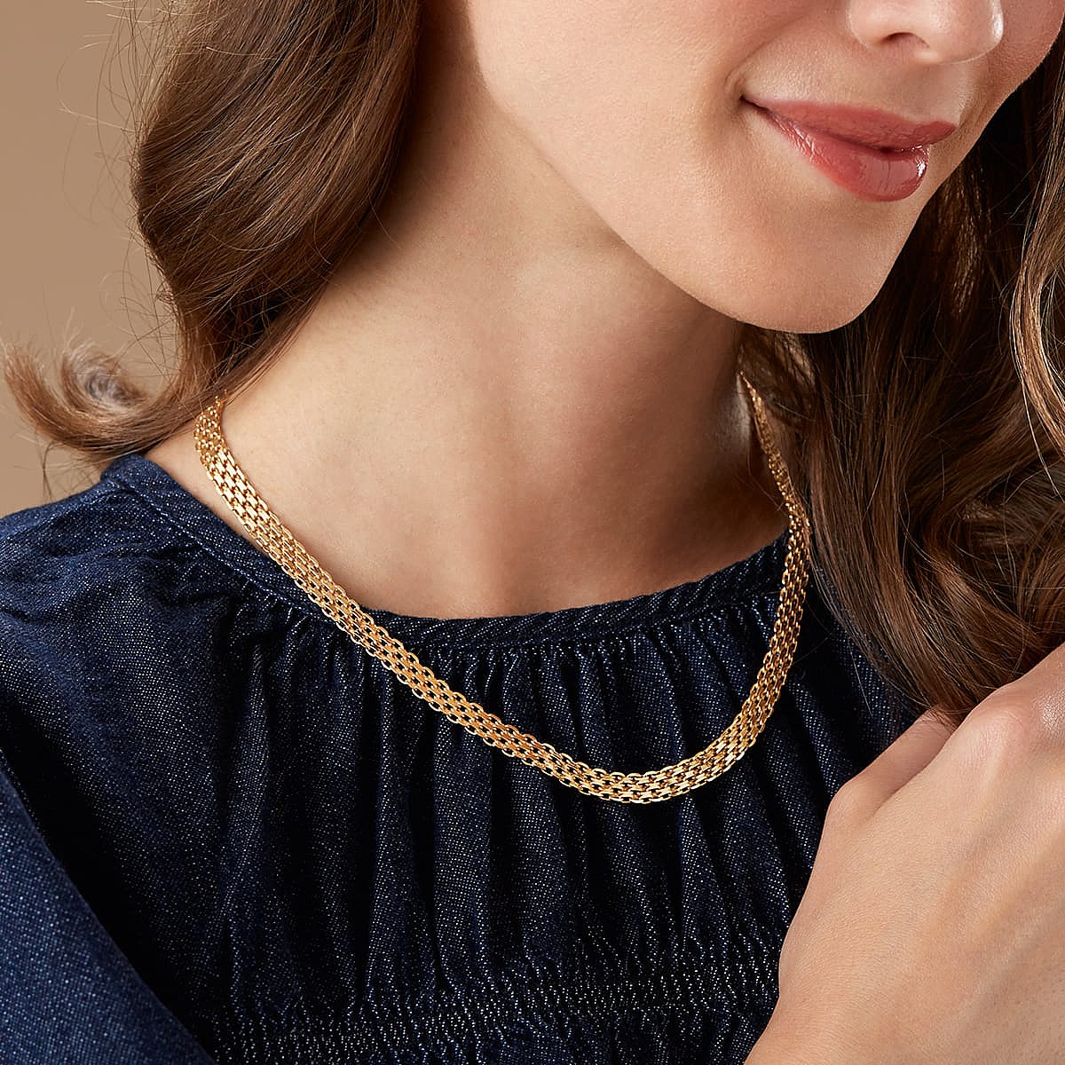Collier Argent Plaqué Or Plus Haut