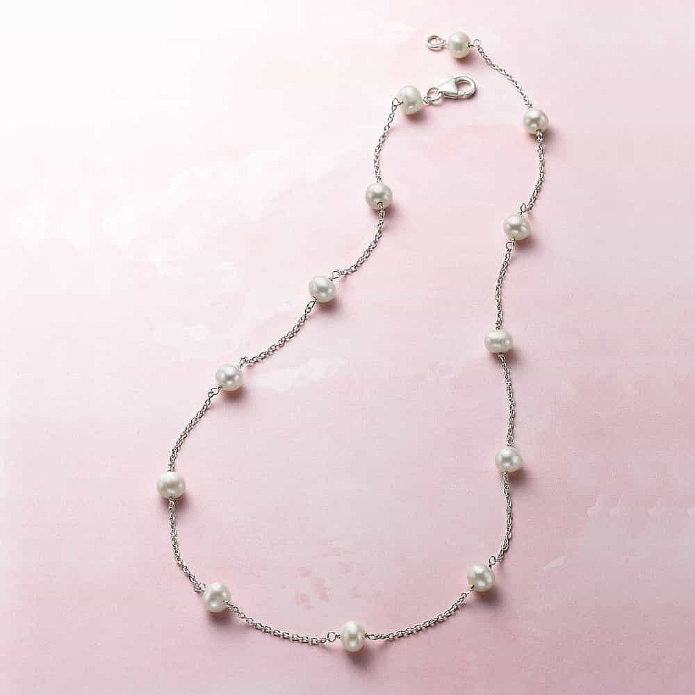 Collier Argent et Perles
