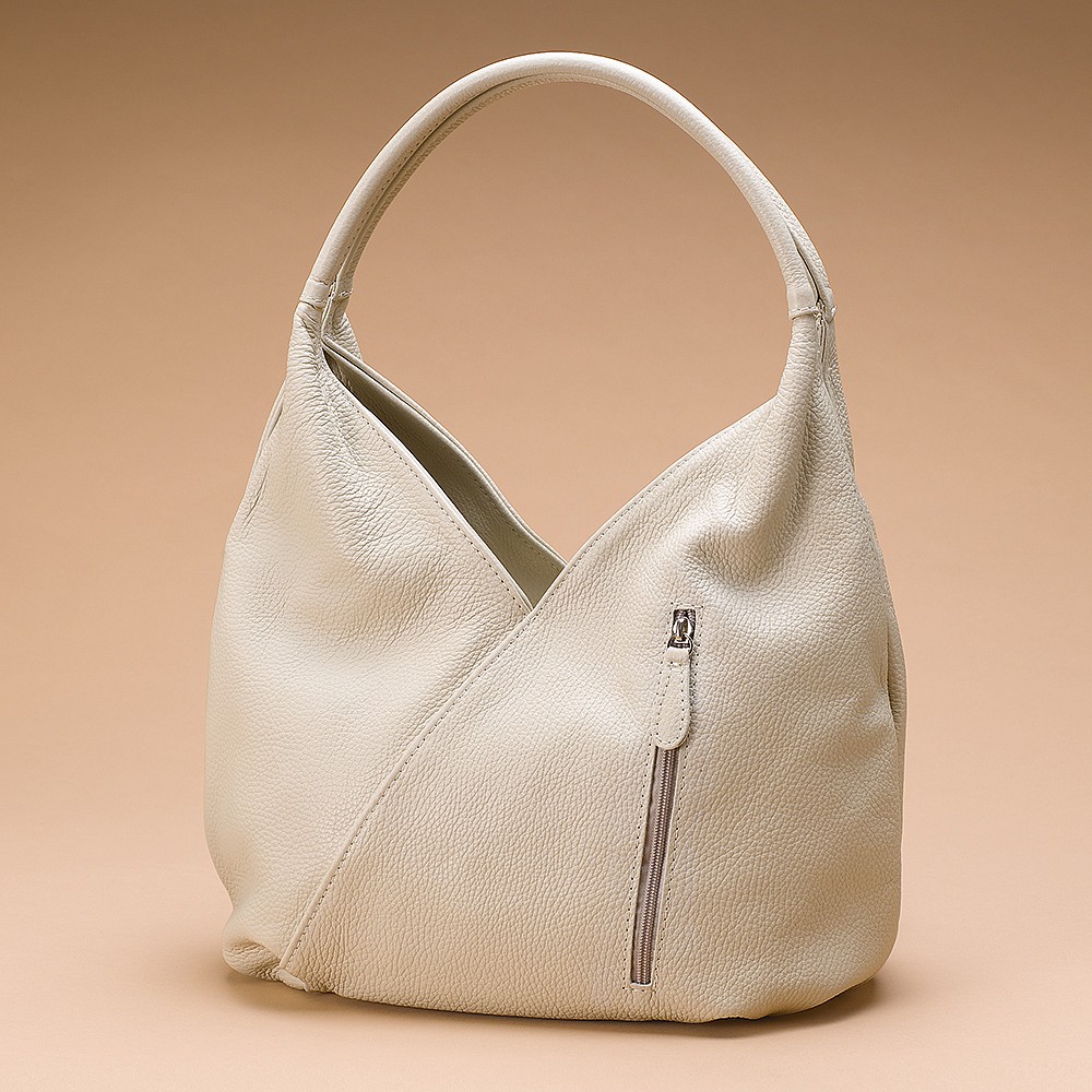 Sac en Cuir Tulipe Vanille