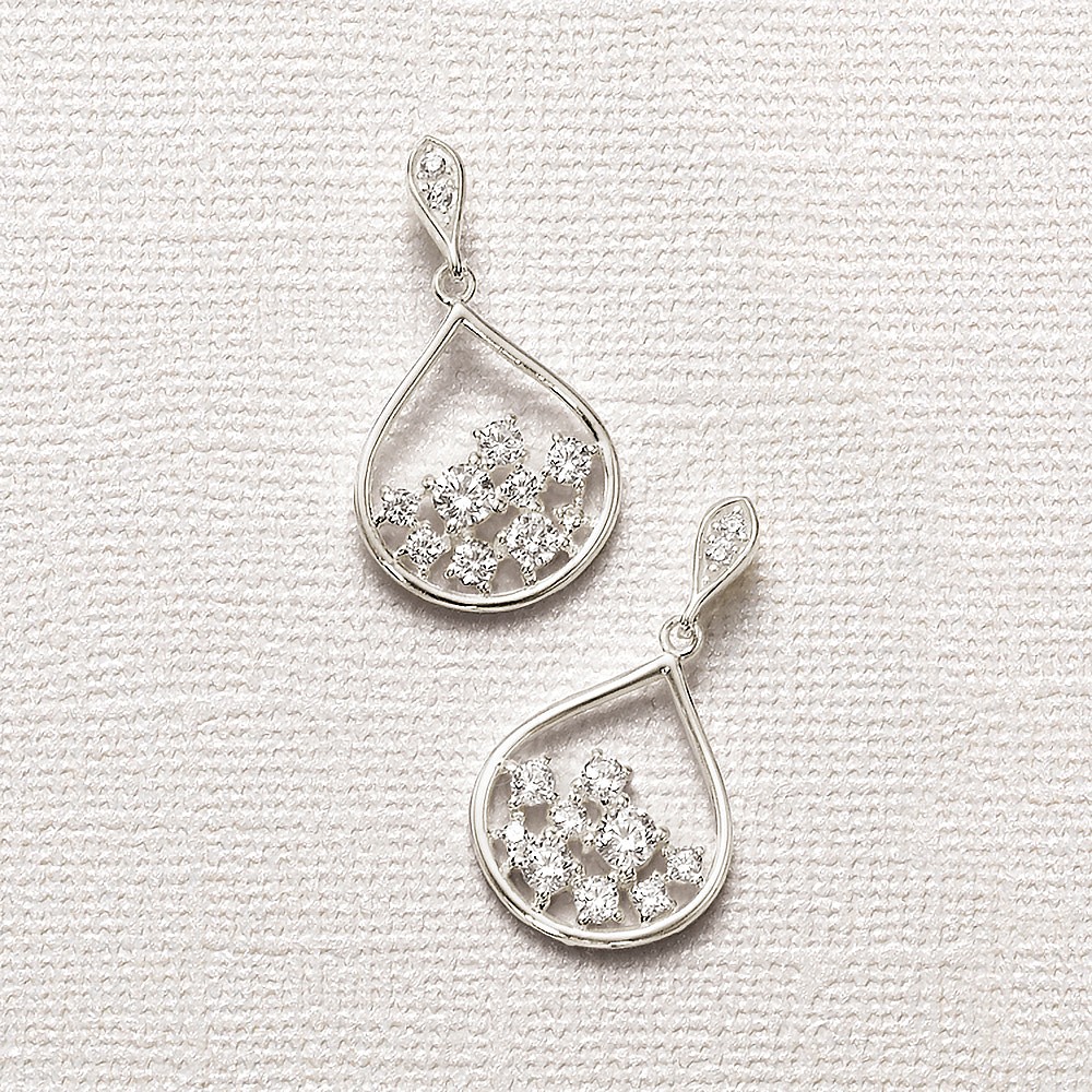 Boucles d'oreilles Gouttes de Rosée Scintillantes