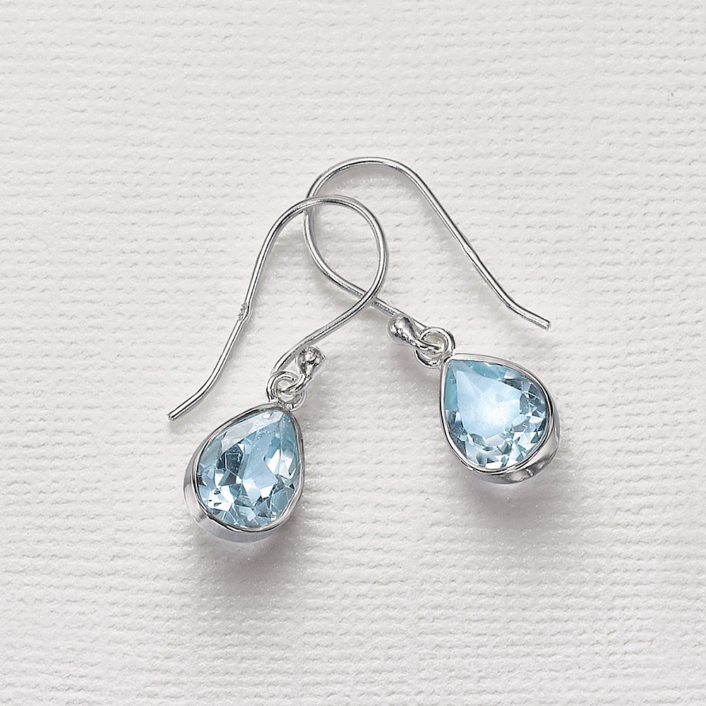 Boucles d'oreilles Topaze Bleue Reste Près de Moi