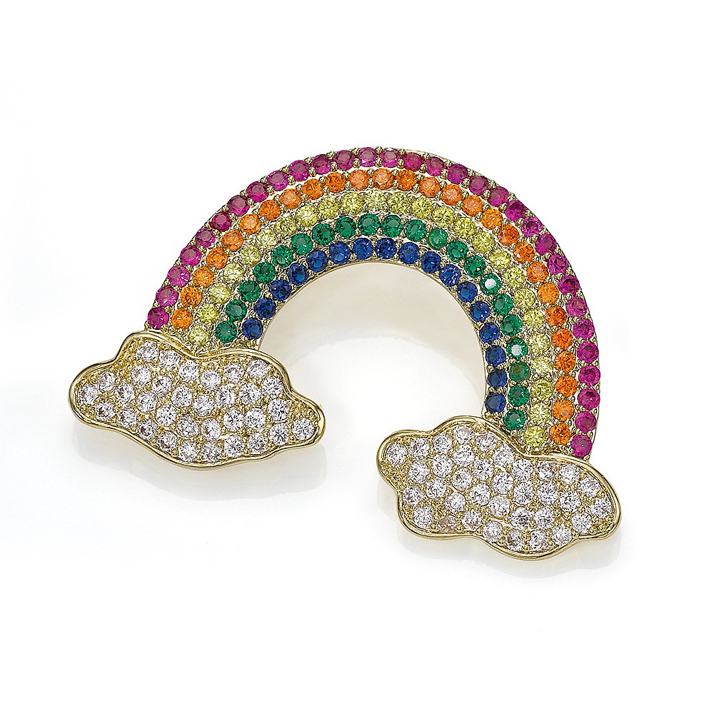 Broche en Cristal Au-Delà de l’Arc-en-Ciel
