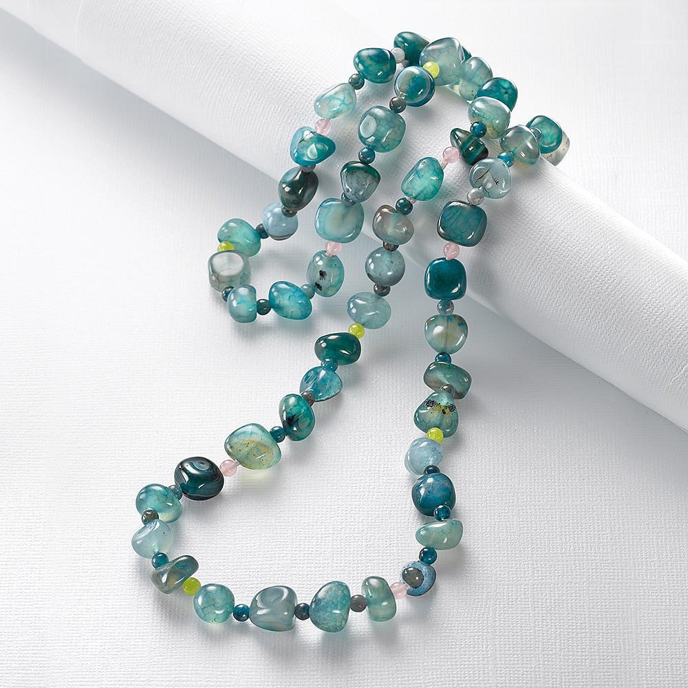 Collier en Apatite Sur une Vague