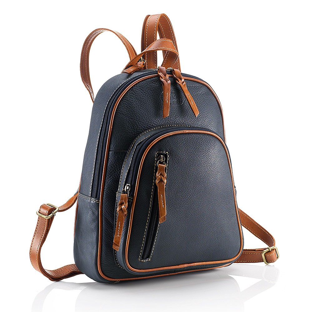 Sac à Dos en Cuir Bleu Marine Sur mon Chemin
