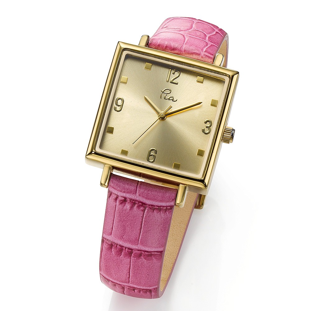 Montre en Cuir Fuchsia pour Toujours 