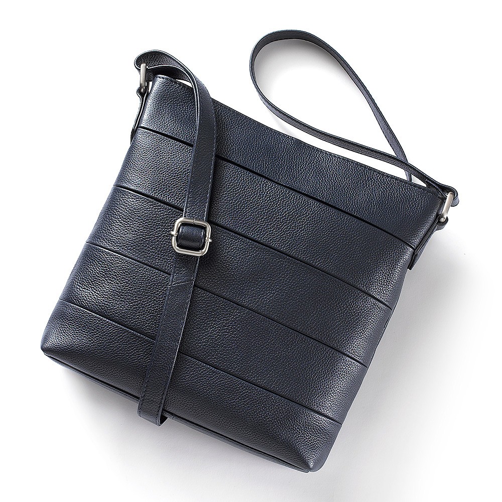 Sac Bandoulière en Cuir Latitudes Bleu Marine