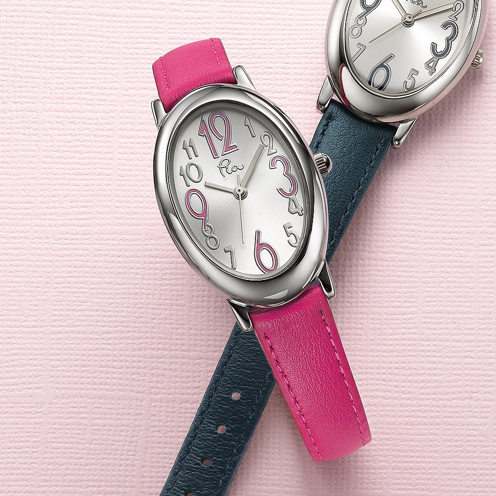 Montre en Cuir Impeccable en Fuchsia