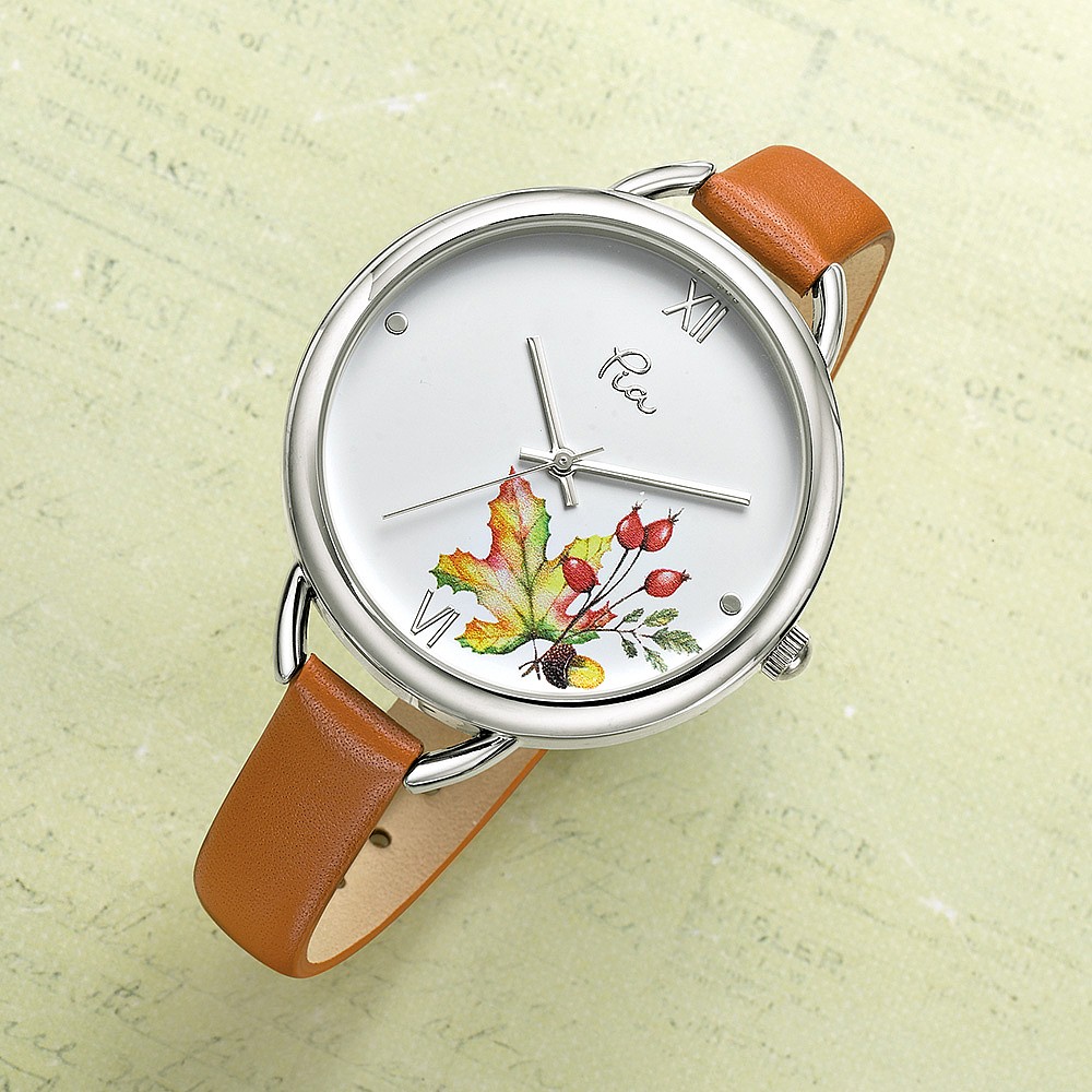 Montre en Cuir Fauve Réveil Automnal