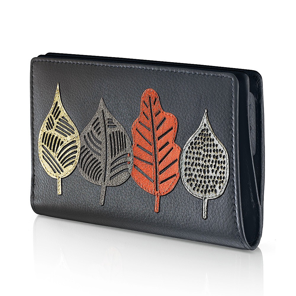 Portefeuille en Cuir Feuille par Feuille