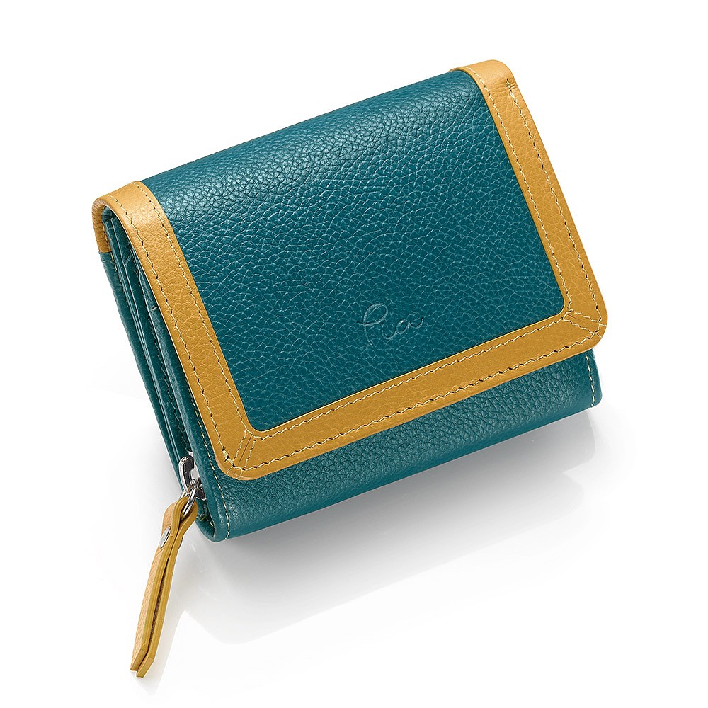 Portefeuille en Cuir Aurore Sarcelle