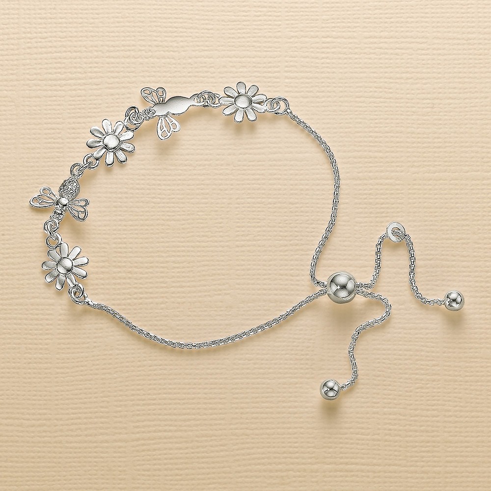 Bracelet en Argent Laissez Faire les Abeilles