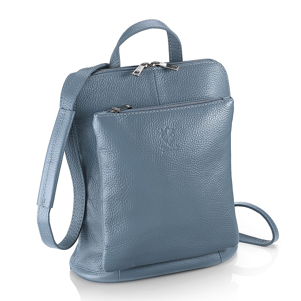 Sac à Dos en Cuir Bleu Azur