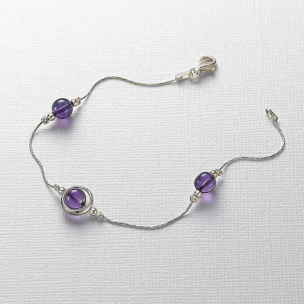 Bracelet en Améthyste Charme du Violet