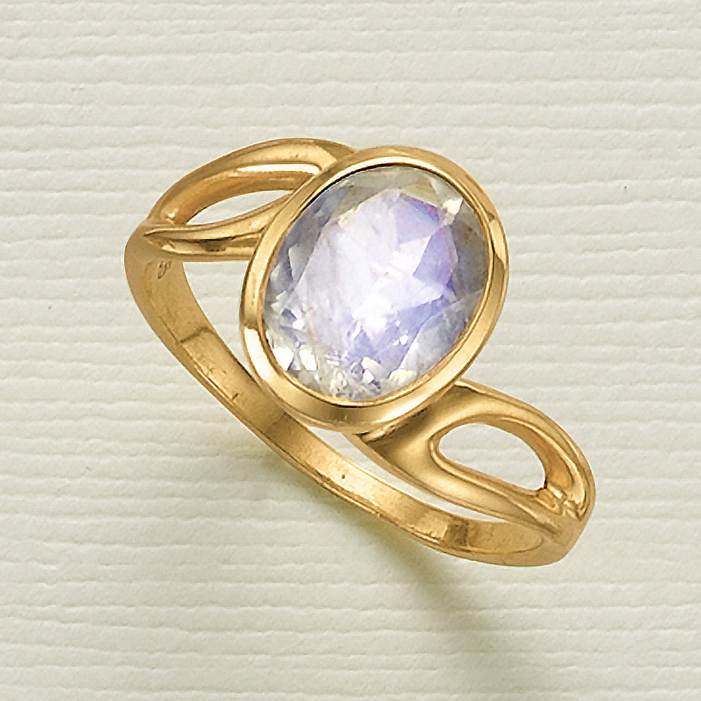 Bague en Pierre de Lune Coeur du Mystère