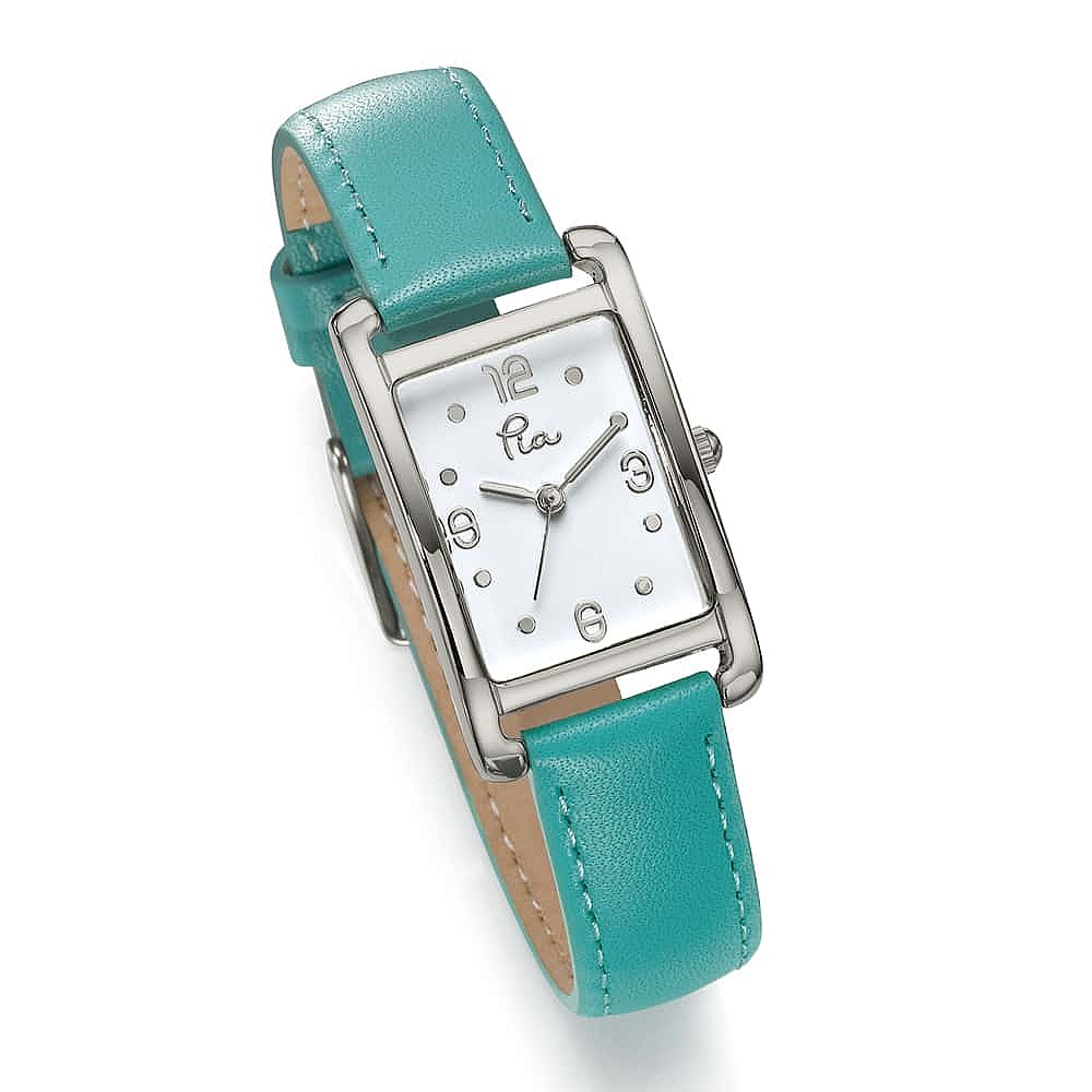 Montre en Cuir Bleu Aqua À Maintes Reprises