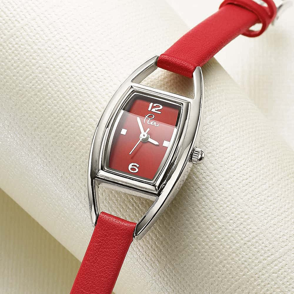 Montre en Cuir Rouge L'Heure Est Venue