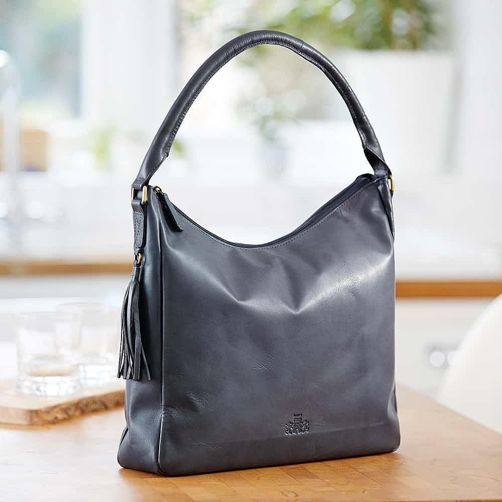 Sac en Cuir Jamais Terne en Bleu Marine