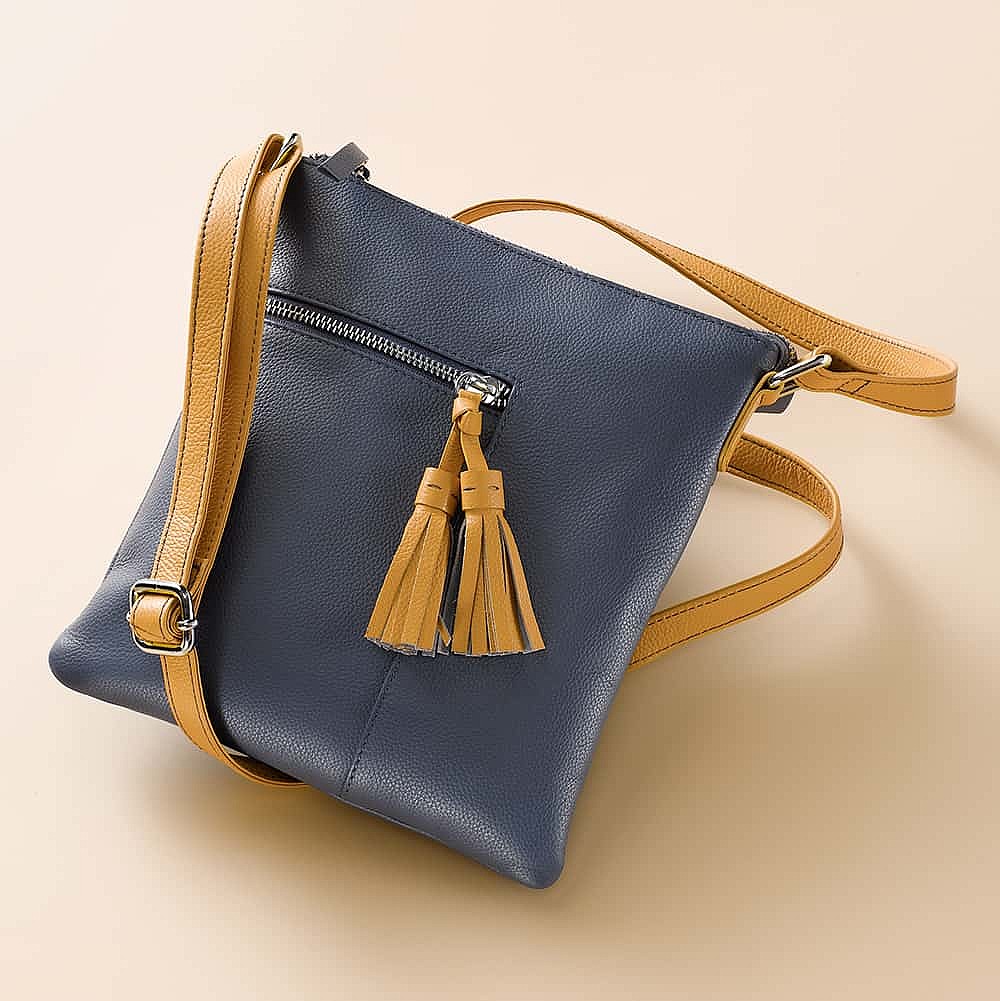 Sac Bandoulière en Cuir Denim à l’Aube