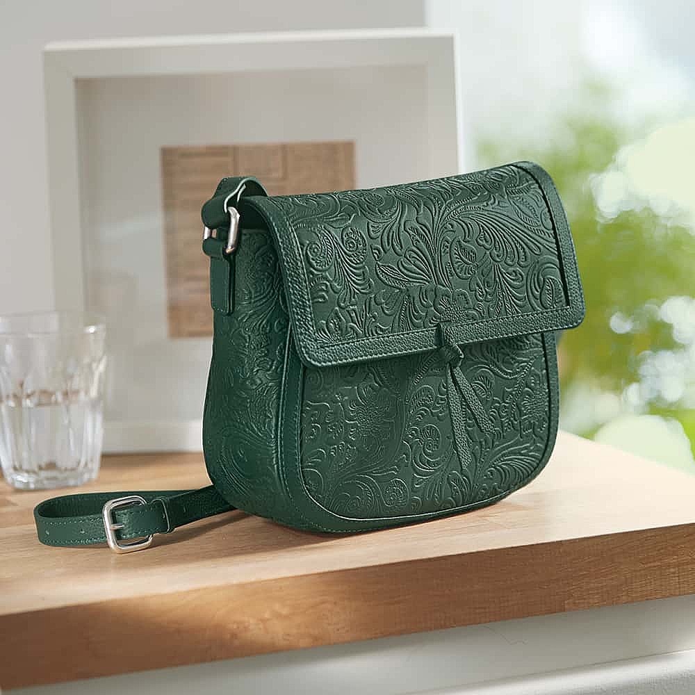 Sac Bandoulière en Cuir Attirée Par le Vert 