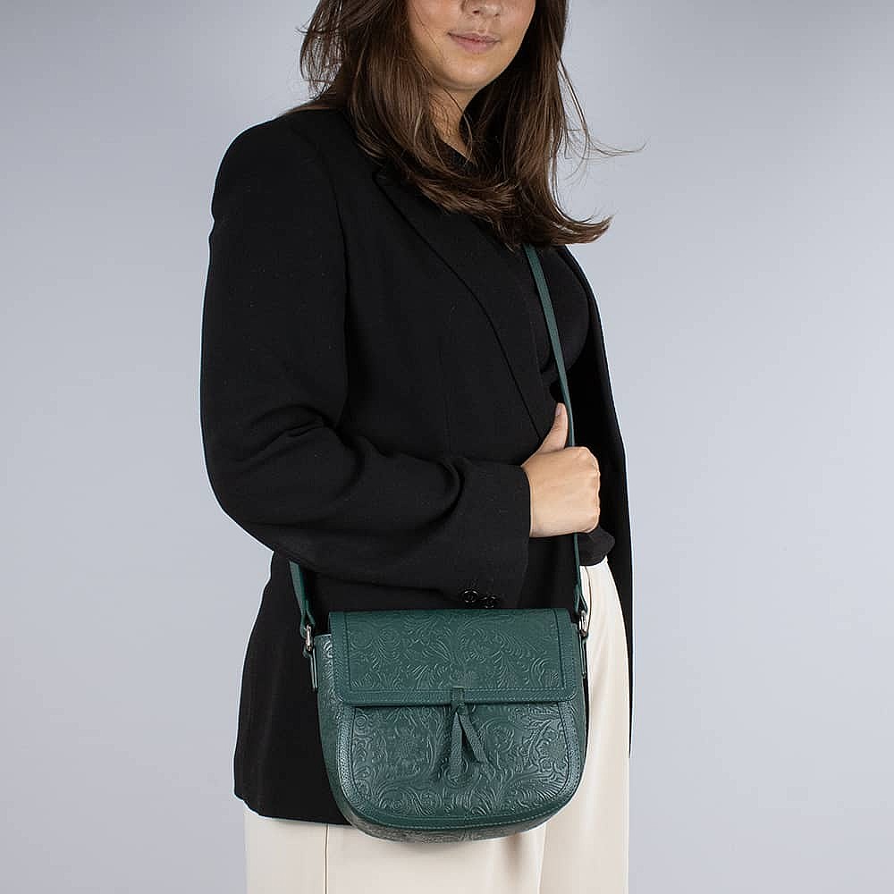 Sac Bandoulière en Cuir Attirée Par le Vert