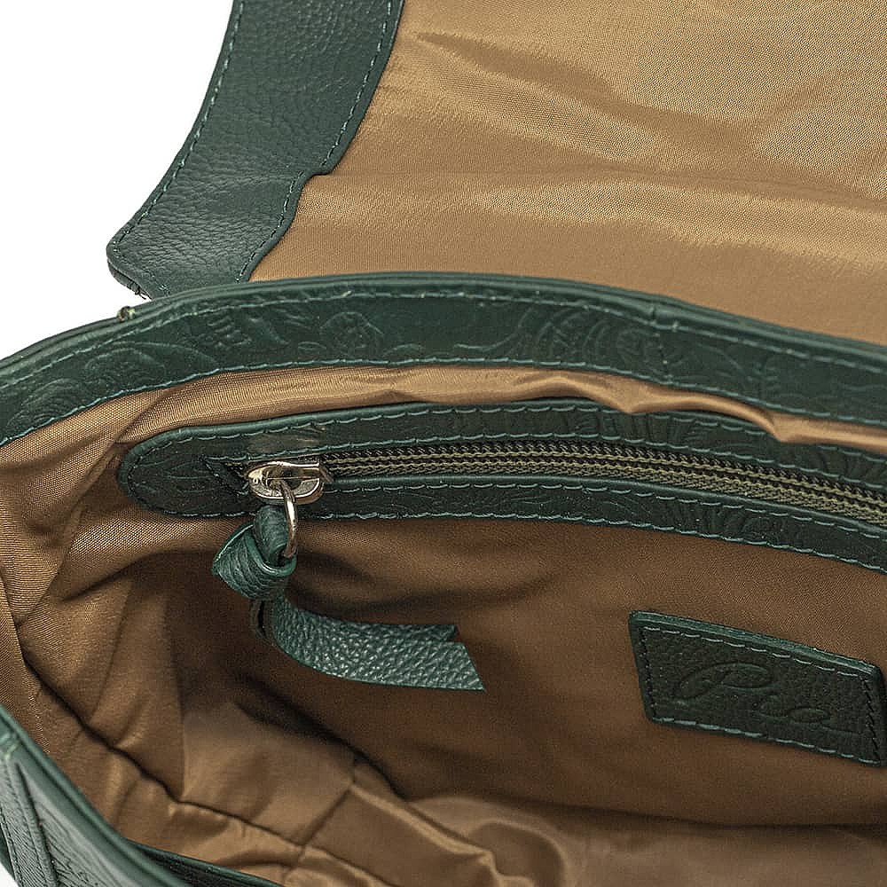 Sac Bandoulière en Cuir Attirée Par le Vert