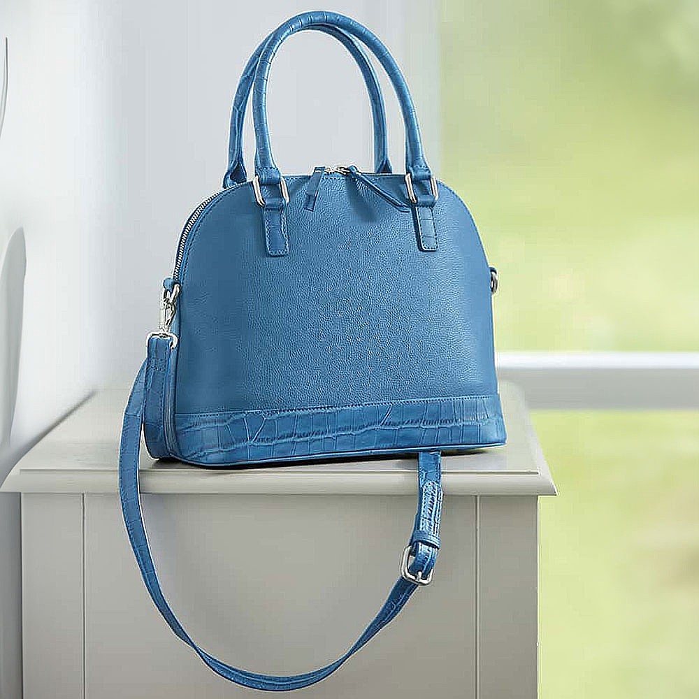 Sac en Cuir Bleu Cobalt Vivre en Couleurs