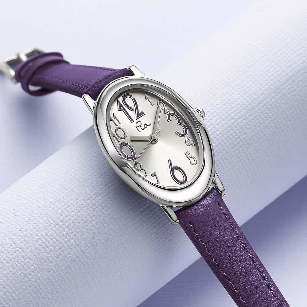 Montre en Cuir Simplement Violet 