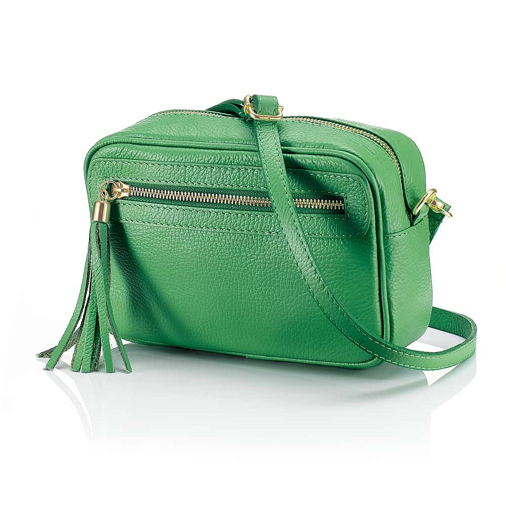 Sac Bandoulière en Cuir Déhanchez-Vous en Menthe Verte