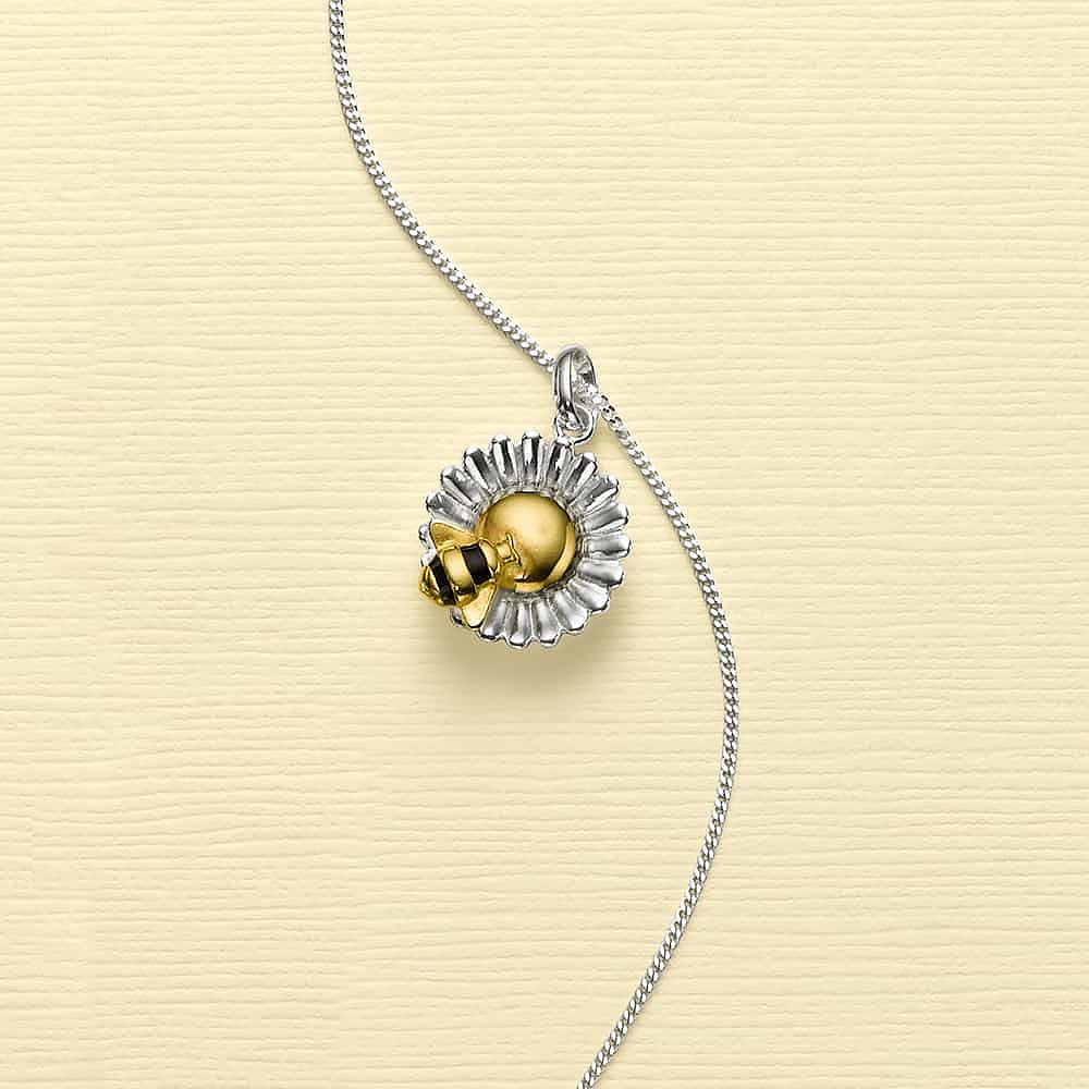 Pendentif en Argent Abeille en Fleur 