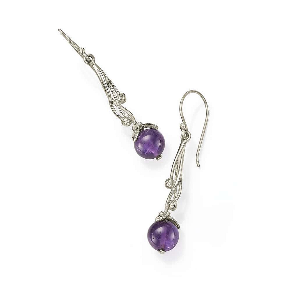 Boucles d’oreilles en Améthyste Sur la Treille