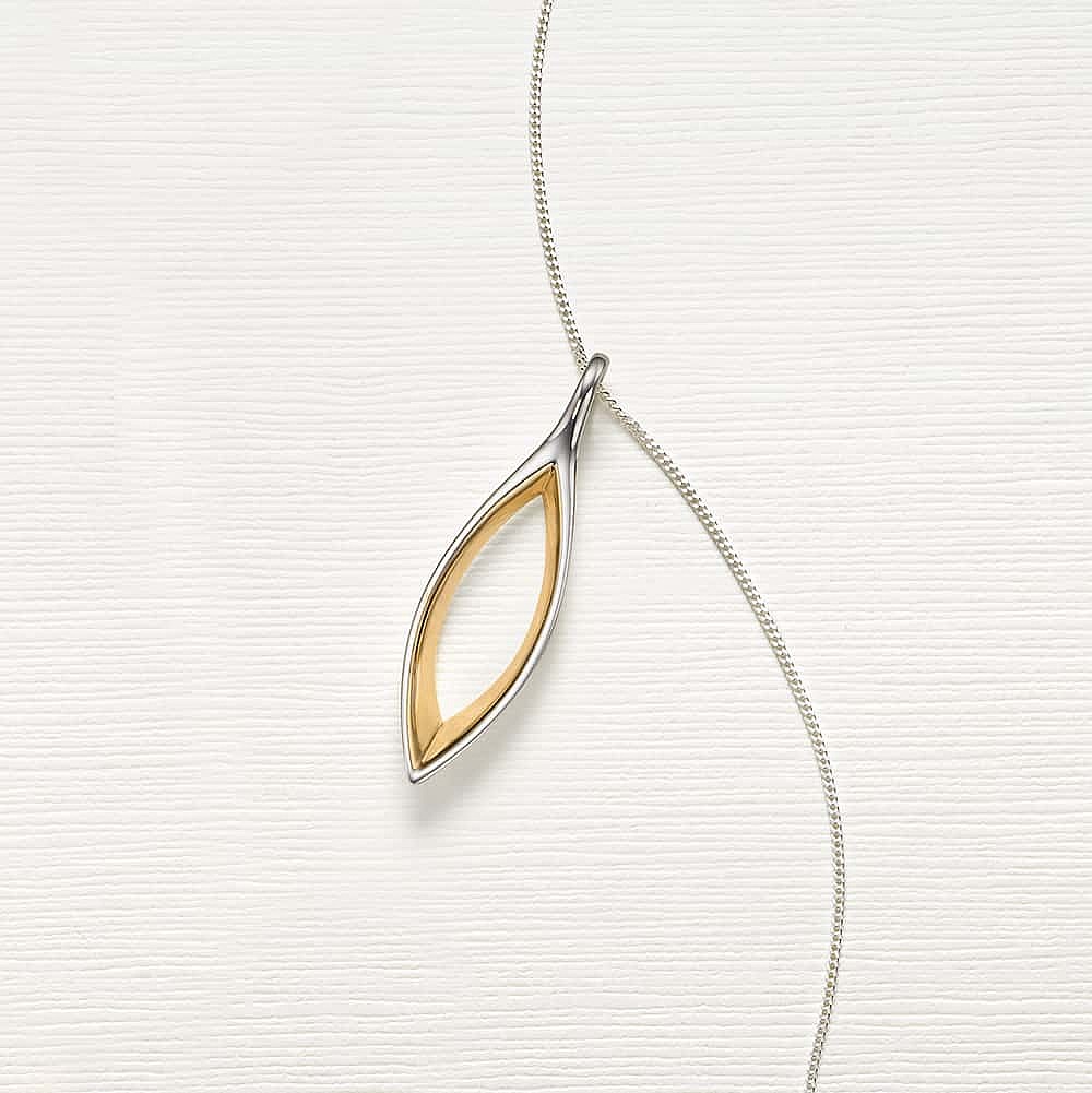 Pendentif en Argent Éclipse Dorée