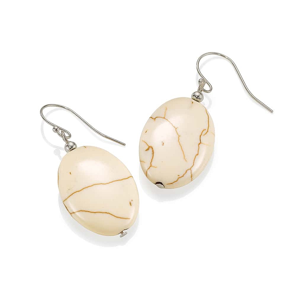 Boucles d’oreilles en Howlite Naturellement Neutre
