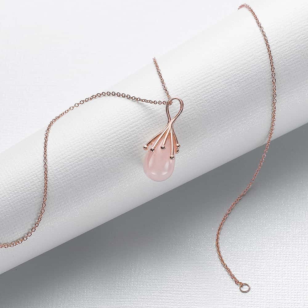 Pendentif Quartz Rose Appel du Blush