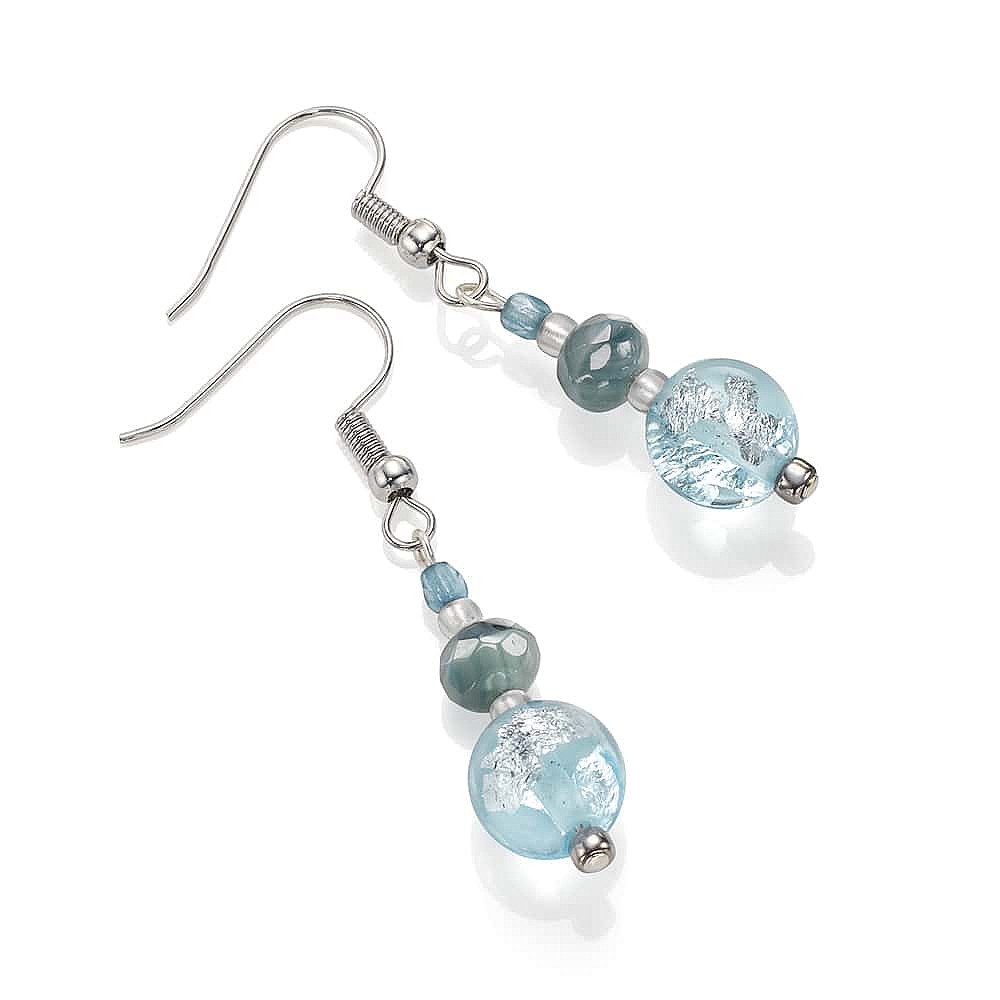 Boucles d’oreilles en Verre Murano Ciel Limpide