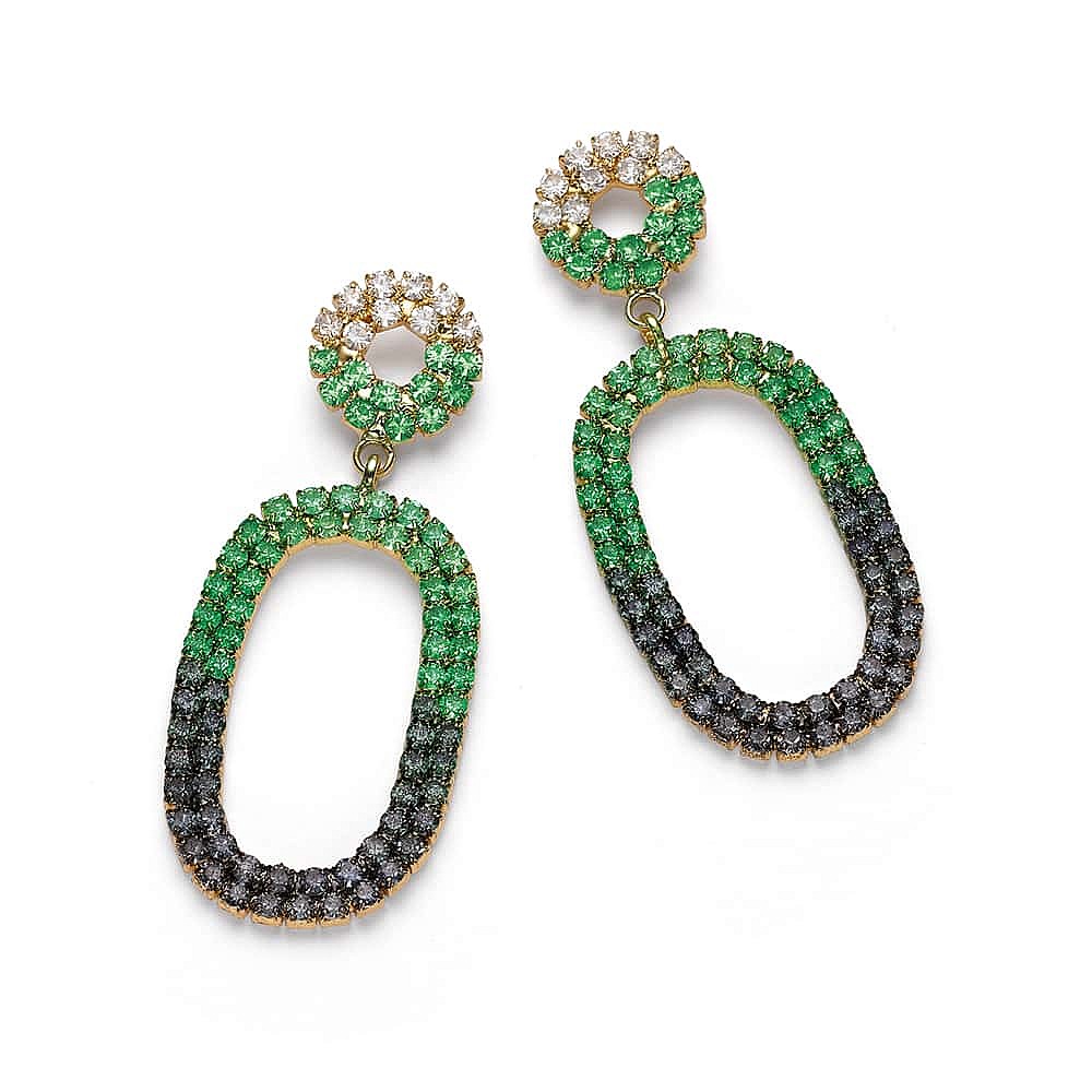 Boucles d’oreilles en Cristal Vert Citron à l’Honneur 