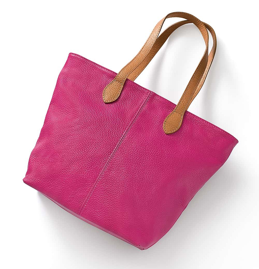Fourre-Tout en Cuir Fuchsia En Ville 
