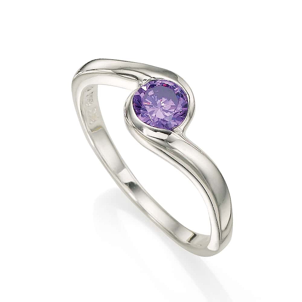 Bague en Argent Perspective Violette 