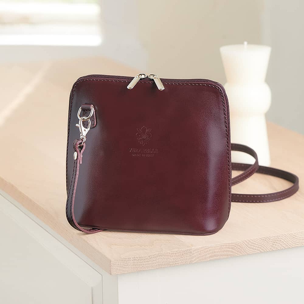 Sac Bandoulière en Cuir Vin Chaud