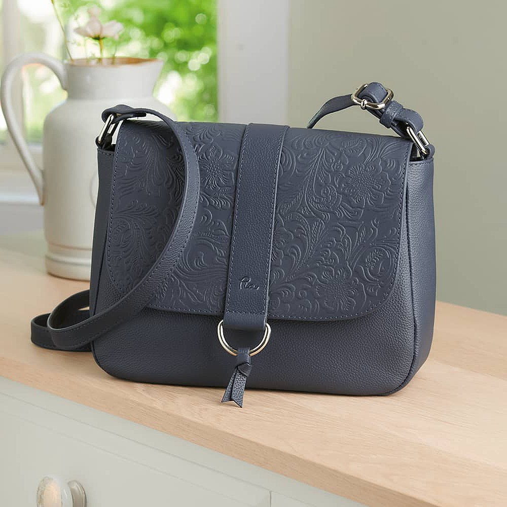 Sac Bandoulière en Cuir Délicatement Denim