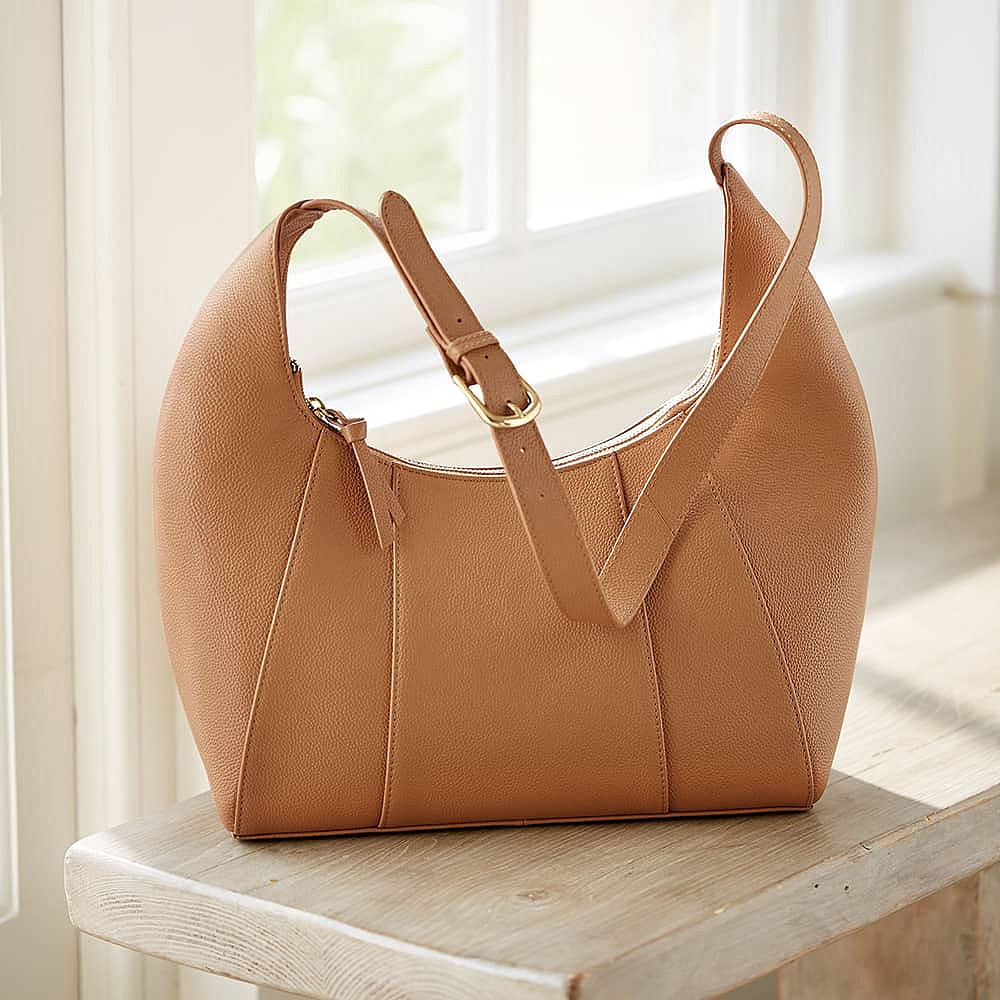 Sac en Cuir Courbes Caramel