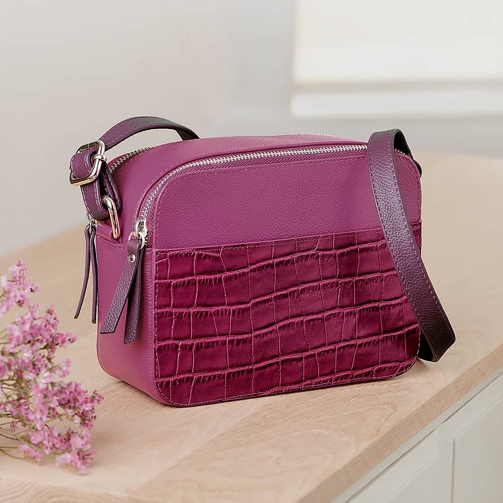 Sac Bandoulière en Cuir Fusion de Magenta